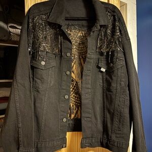 Dragon Denim Custom Lace Backed Jacket